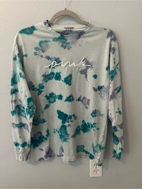 PINK Victoria's Secret Tie-Dye Tee in Teal & Lavender
